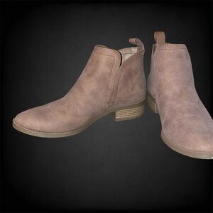 Sears Tan Suede Ankle Boots